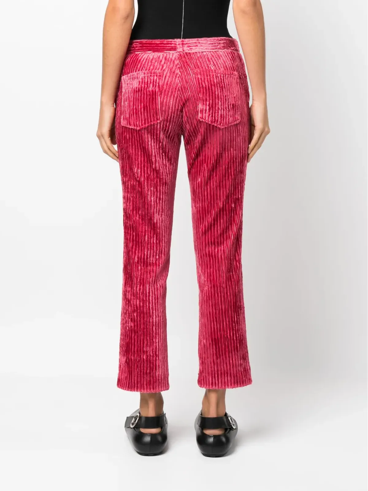 ISABEL MARANT ミッドライズ コーデュロイ クロップドパンツ - ピンク - 画像4