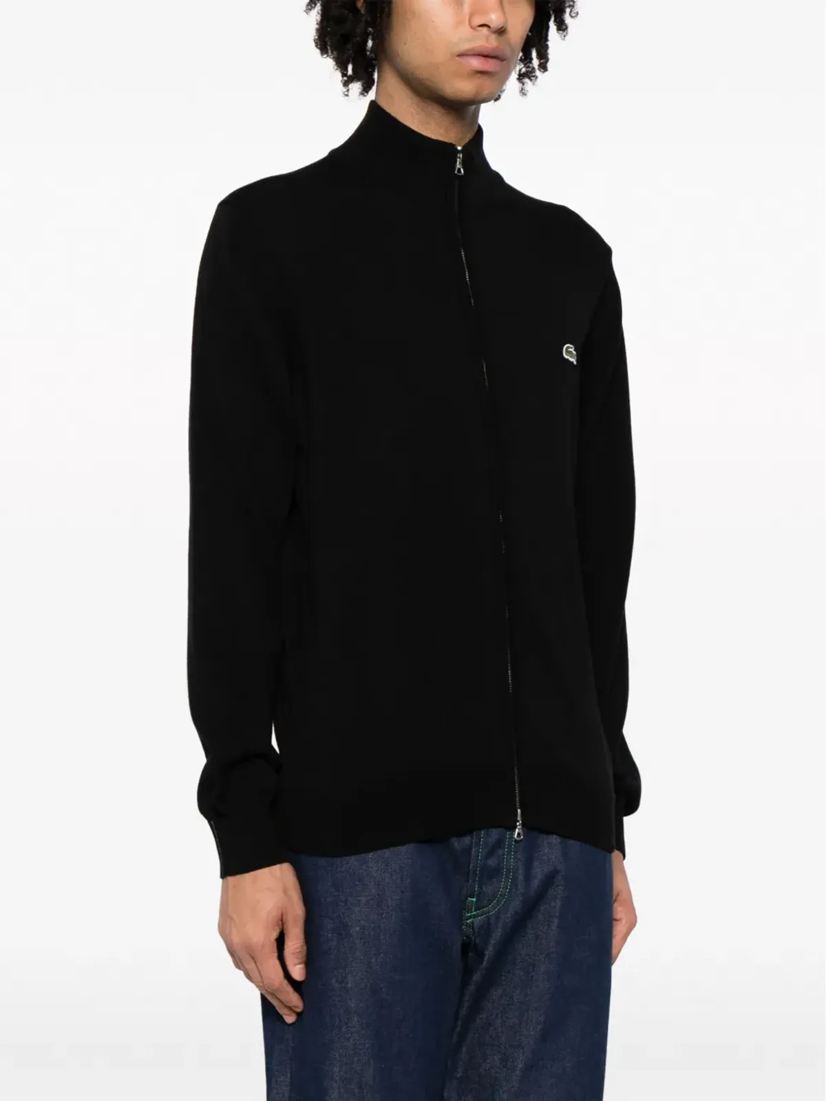 Lacoste ロゴパッチジップアップカーディガン - 画像3