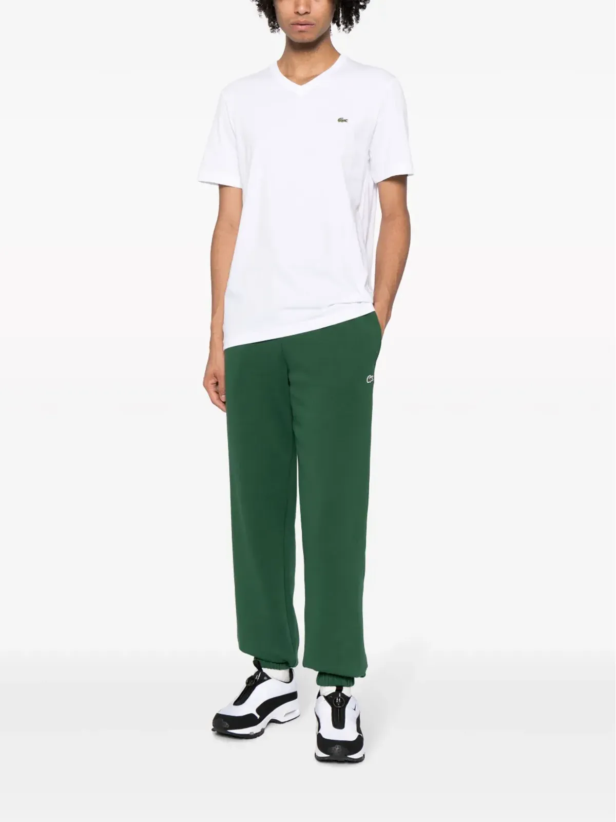 Lacoste ロゴパッチ コットン混紡 トラックパンツ - 画像2