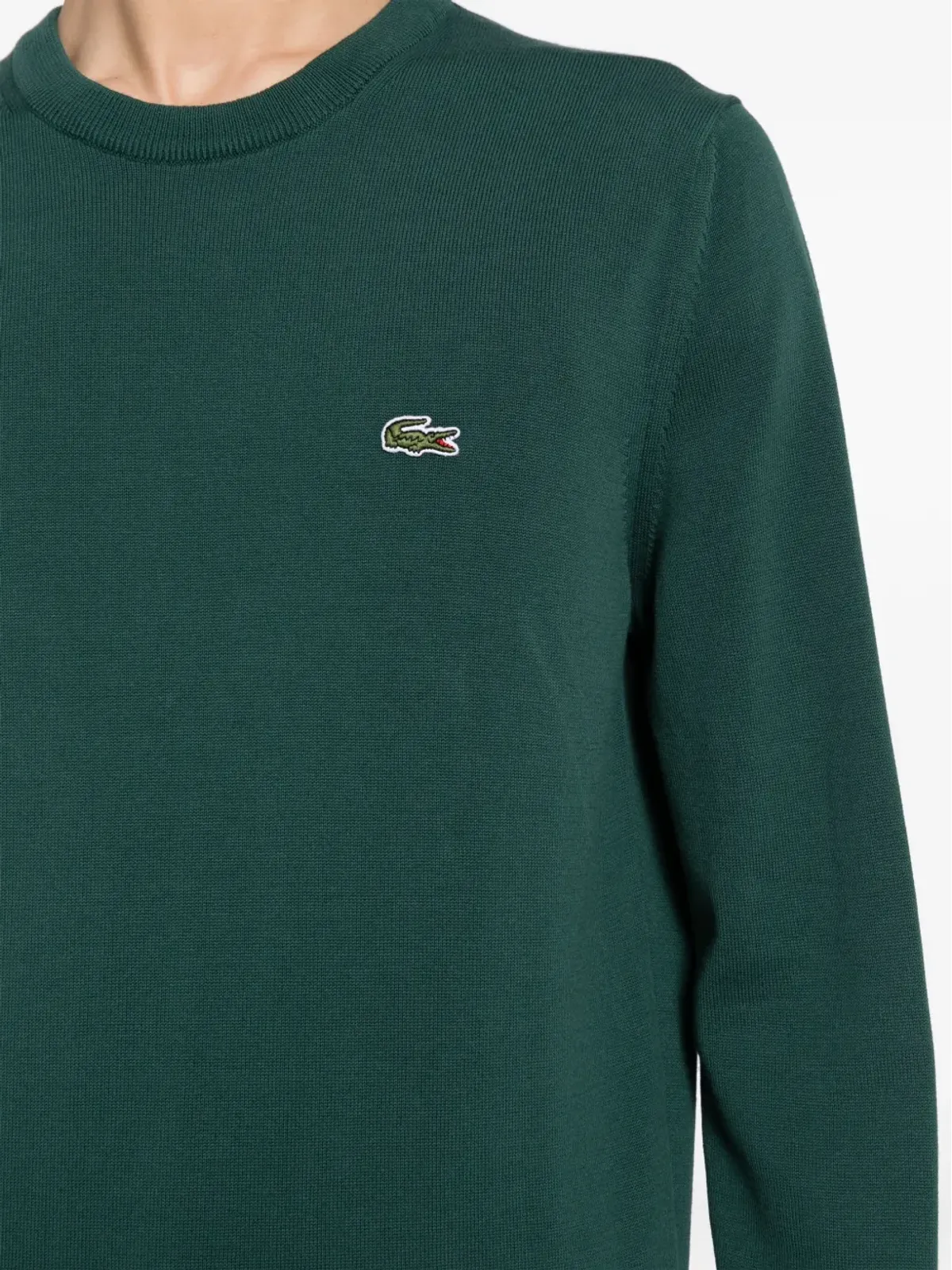 Lacoste ロゴ刺繍コットンジャンパー - グリーン - 画像5