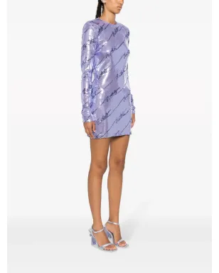 ROTATE BIRGER CHRISTENSEN ロゴ入りスパンコール ミニドレス - サムネイル3