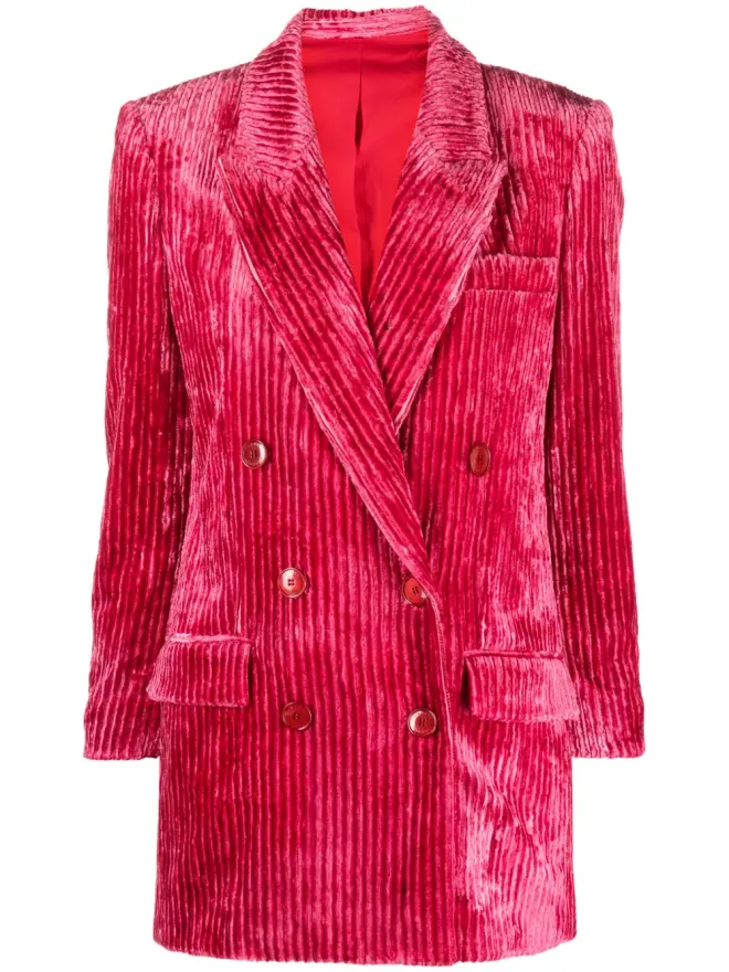 Isabel Marant ISABEL MARANT Dita ダブルブレスト コーデュロイ ブレザー - Pinkの商品画像