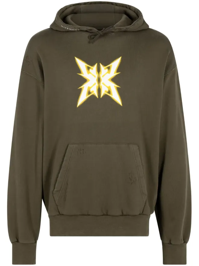 Givenchy Givenchy ディストレストフーディー グリーンの商品画像