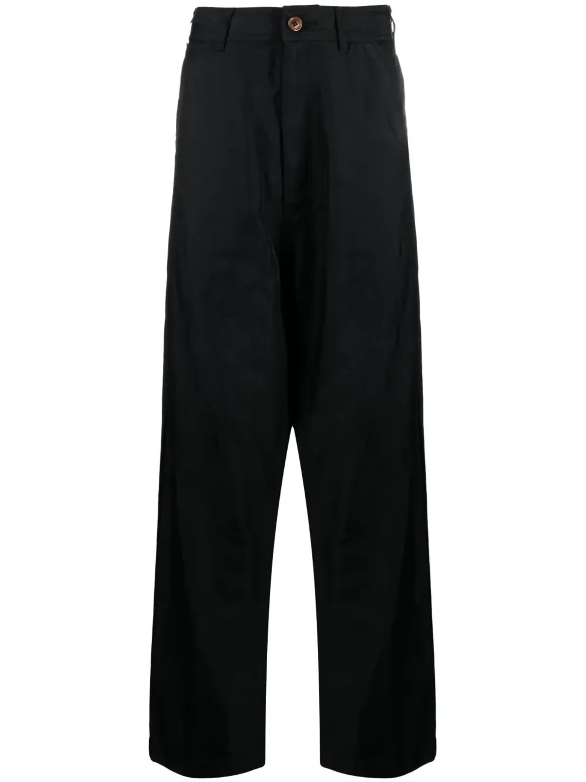 Black Comme Des Garçons ハイウエスト ツイル ドロップクロッチ トラウザー - 画像1