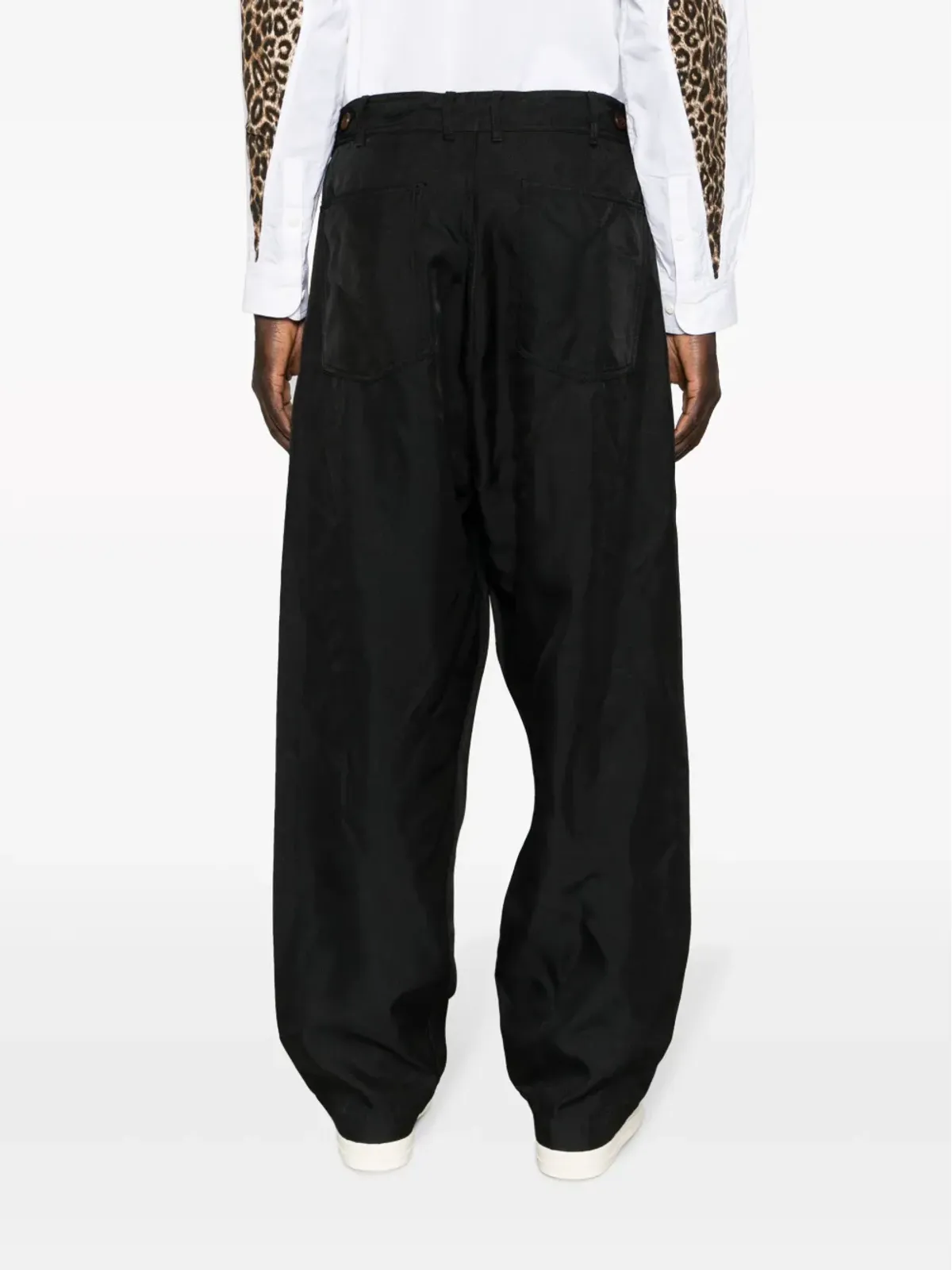 Black Comme Des Garçons ハイウエスト ツイル ドロップクロッチ トラウザー - 画像5