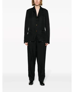 Black Comme Des Garçons ハイウエスト ツイル ドロップクロッチ トラウザー - サムネイル3