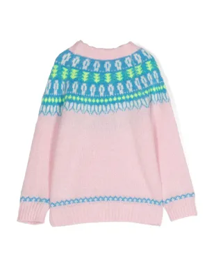MC2 Saint Barth Kids Courma Fair Isle ジャンパー - ピンク - サムネイル2