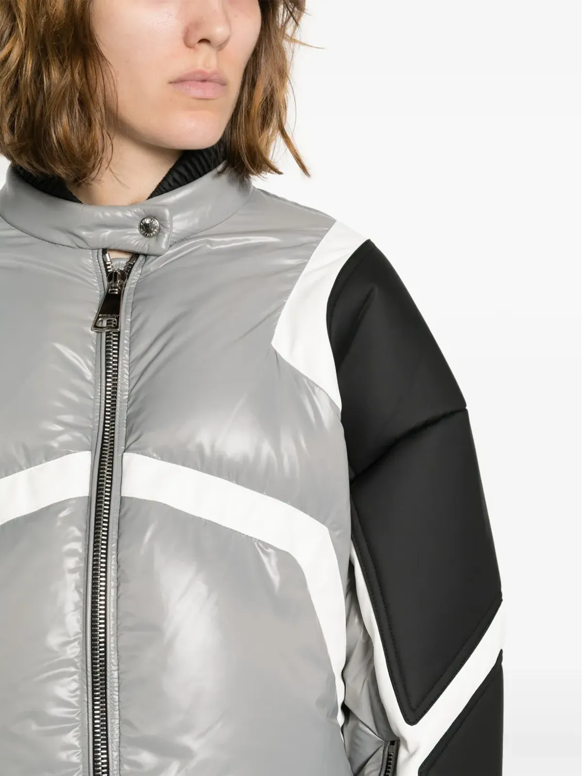 Khrisjoy Khris Crop Biker ダウンジャケット - グレー - 画像5