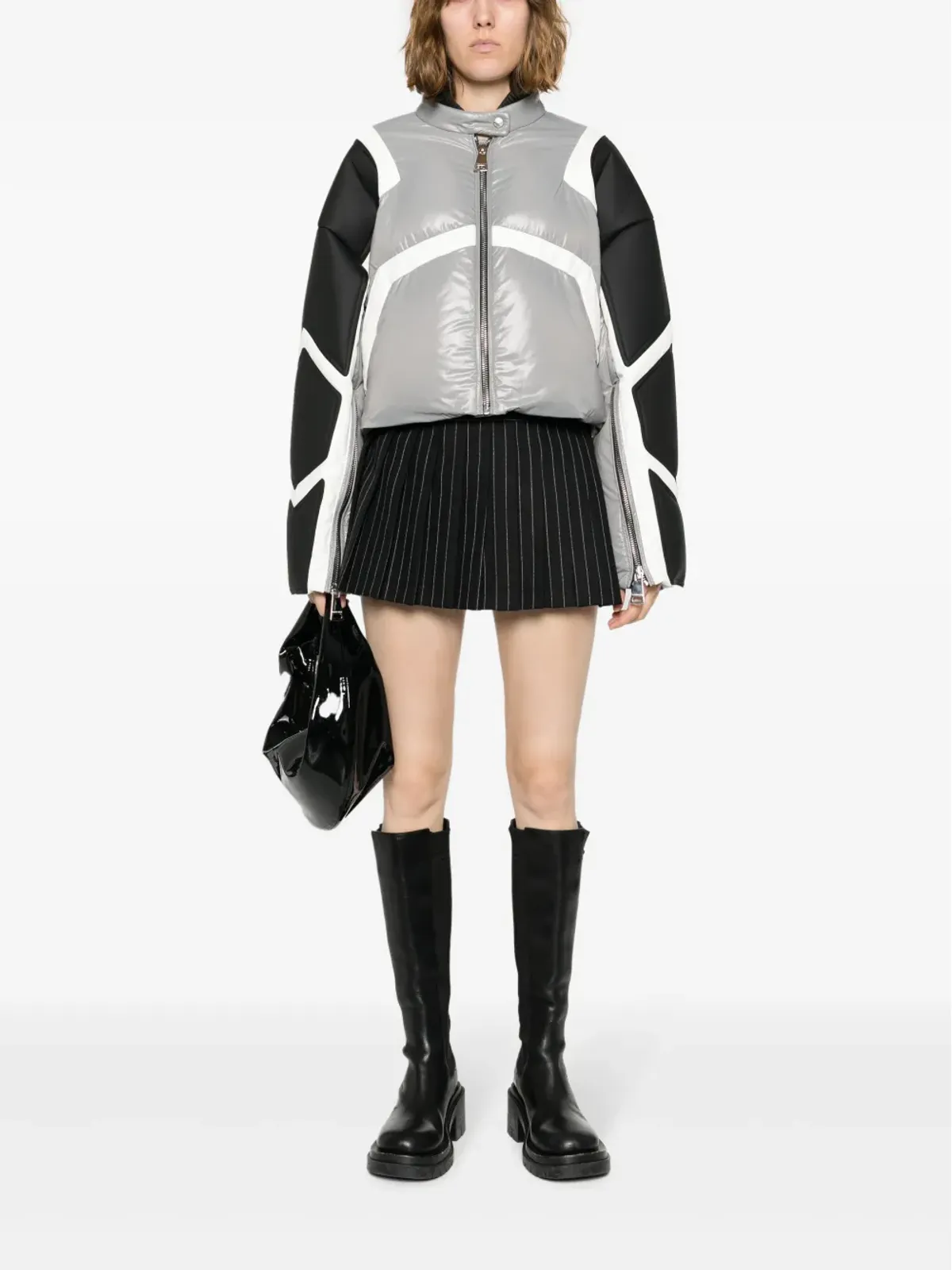Khrisjoy Khris Crop Biker ダウンジャケット - グレー - 画像2