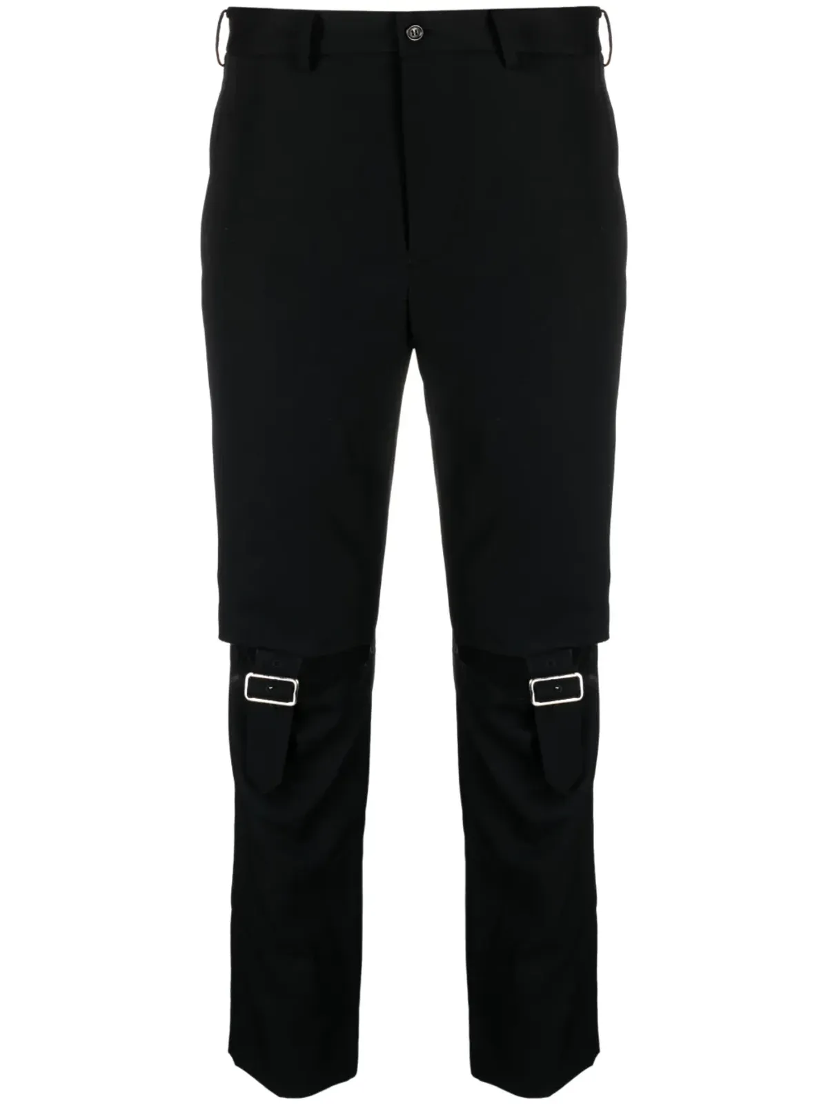Black Comme Des Garçons カットアウトバックルディテール スキニーパンツ - 画像1