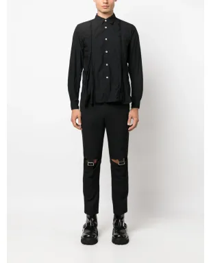 Black Comme Des Garçons カットアウトバックルディテール スキニーパンツ - サムネイル2