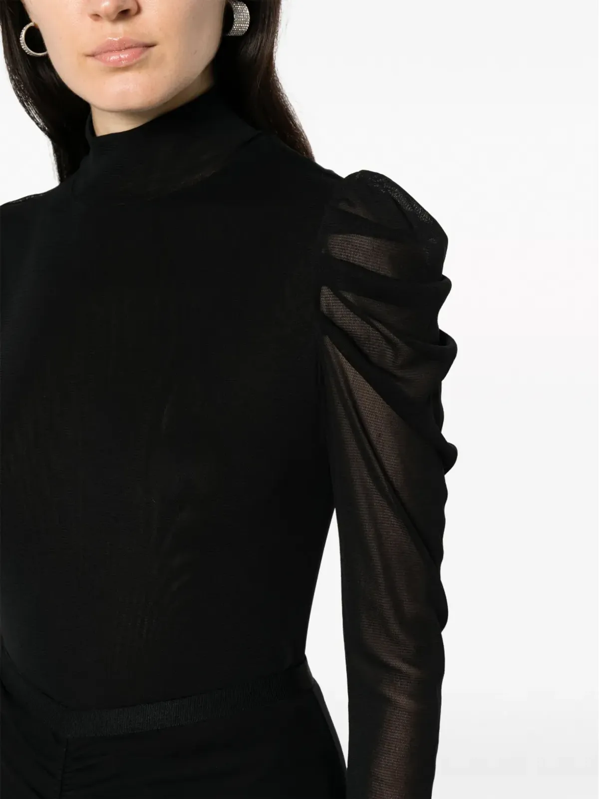 DVF Diane von Furstenberg Remy 半透明の寄せ感ブラウス - 画像5
