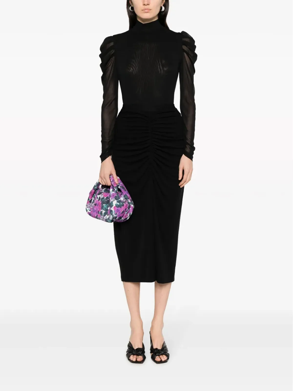 DVF Diane von Furstenberg Remy 半透明の寄せ感ブラウス - 画像2