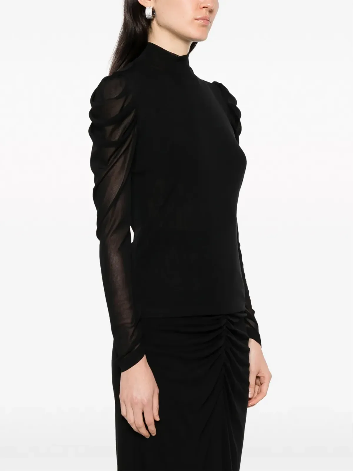 DVF Diane von Furstenberg Remy 半透明の寄せ感ブラウス - 画像3