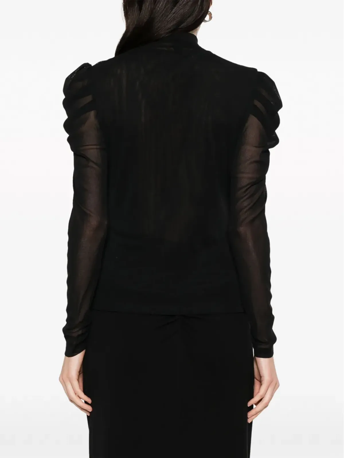 DVF Diane von Furstenberg Remy 半透明の寄せ感ブラウス - 画像4