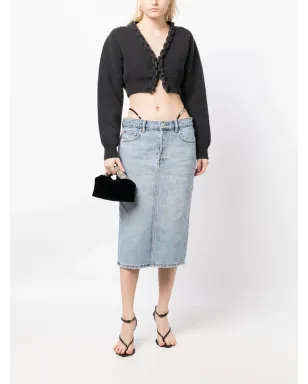 Alexander Wang thong-strap デニム ミディスカート - ブルー - サムネイル2