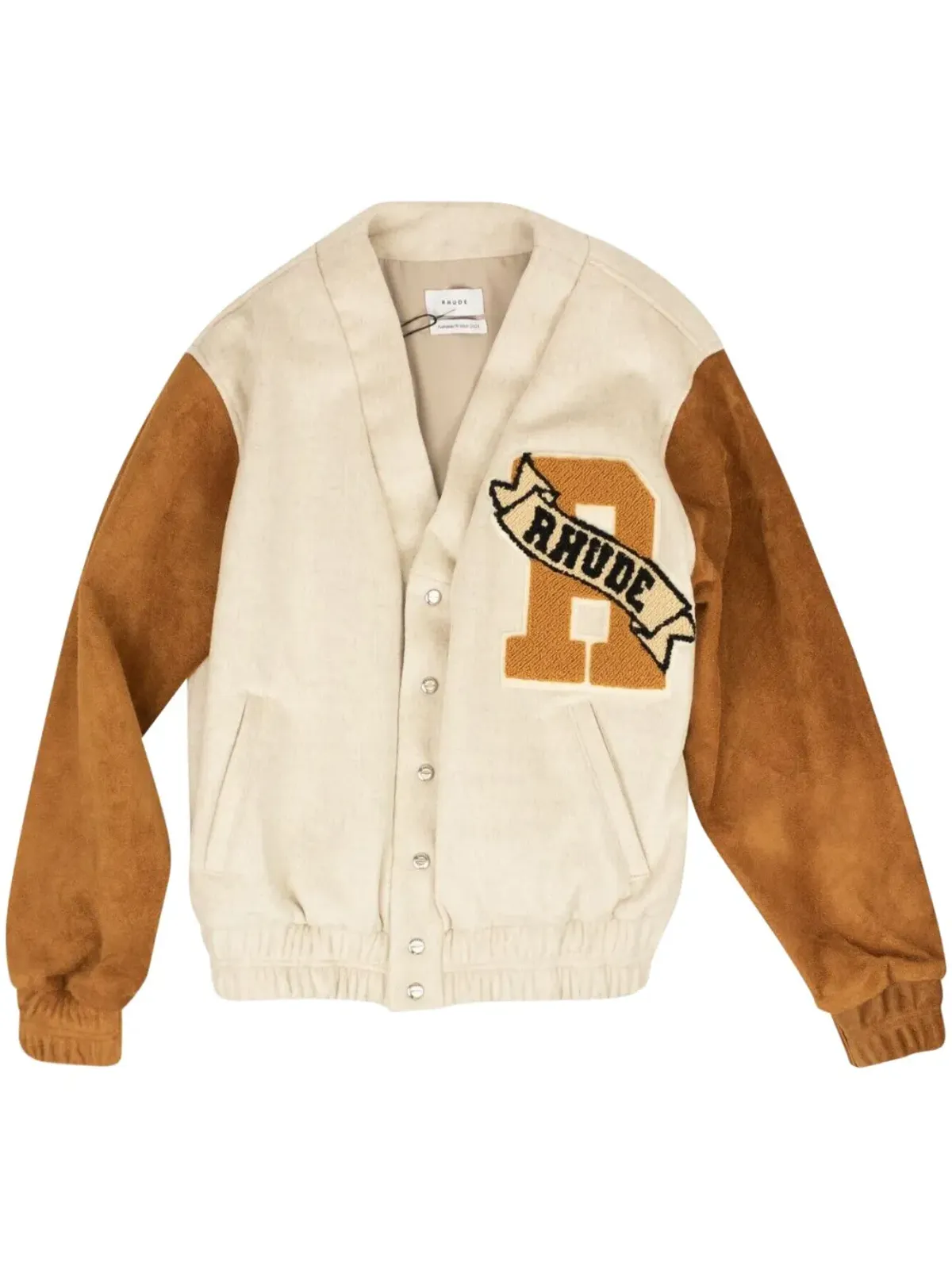 RHUDE ベージュ/タン系スエードボンバー ジャケット - 画像1