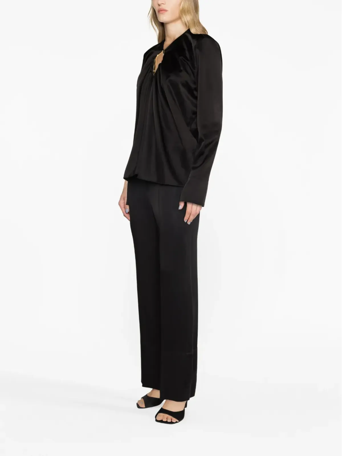 Lanvin ドレープ長袖ブラウス - 画像4