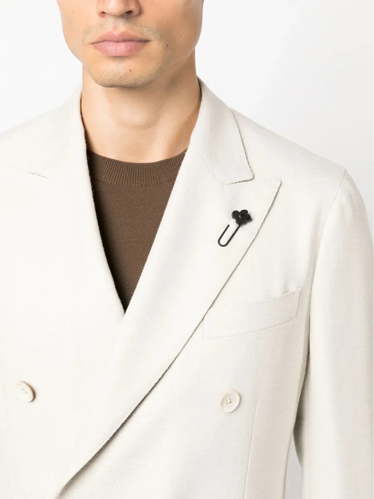 Lardini ピークラペル ダブルブレスト ブレザー - 画像5