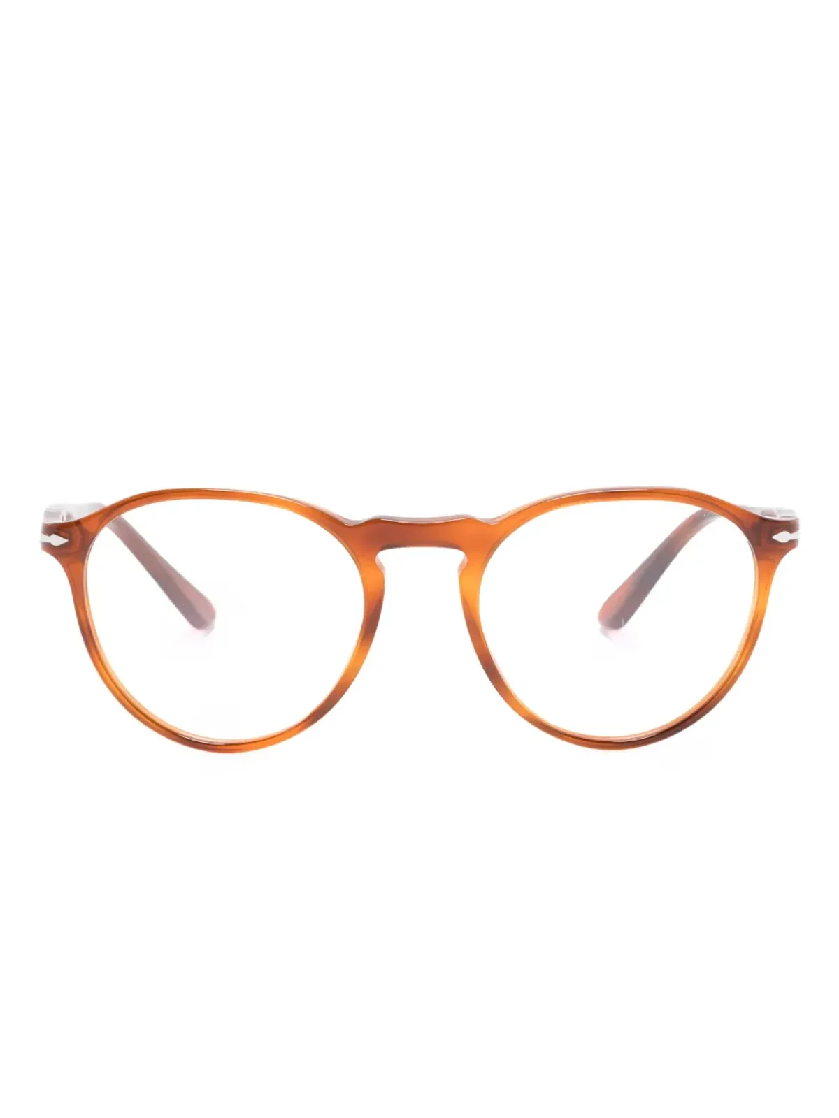 Persol べっ甲調 丸形フレーム眼鏡 - ブラウン - 画像1