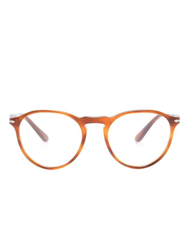 Persol Persol べっ甲調 丸形フレーム眼鏡 - ブラウンの商品画像