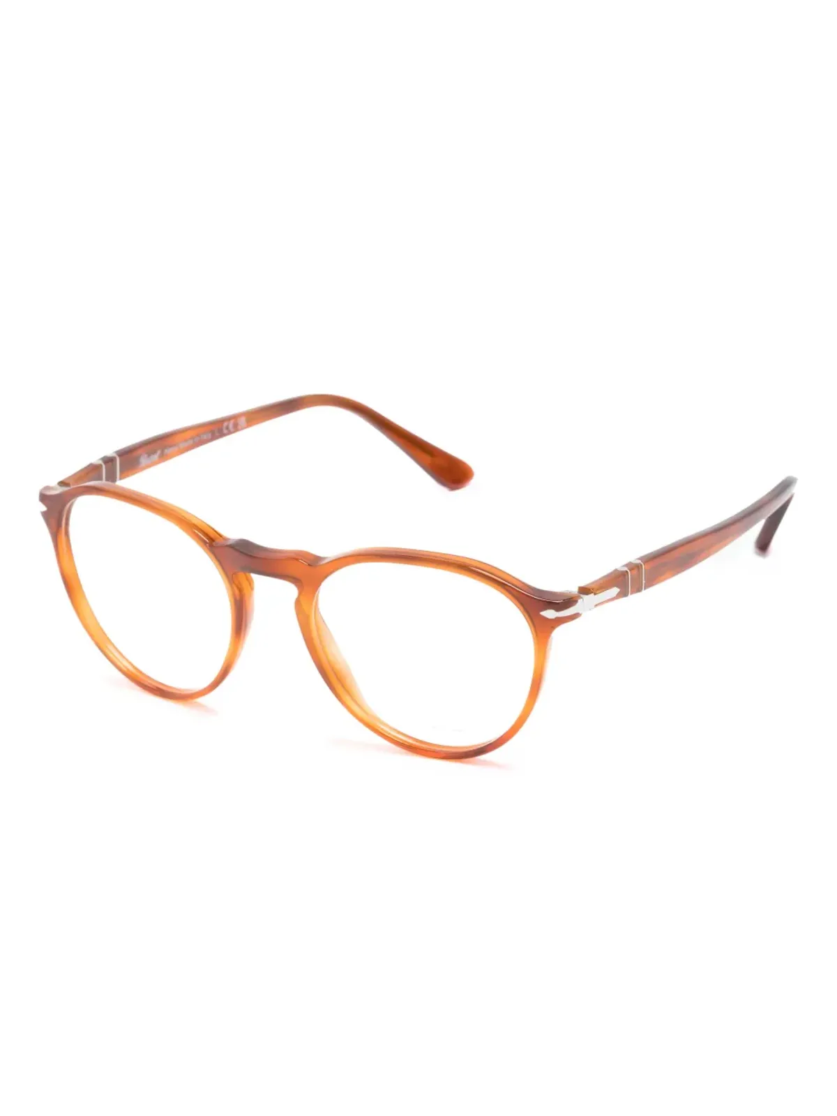 Persol べっ甲調 丸形フレーム眼鏡 - ブラウン - 画像2