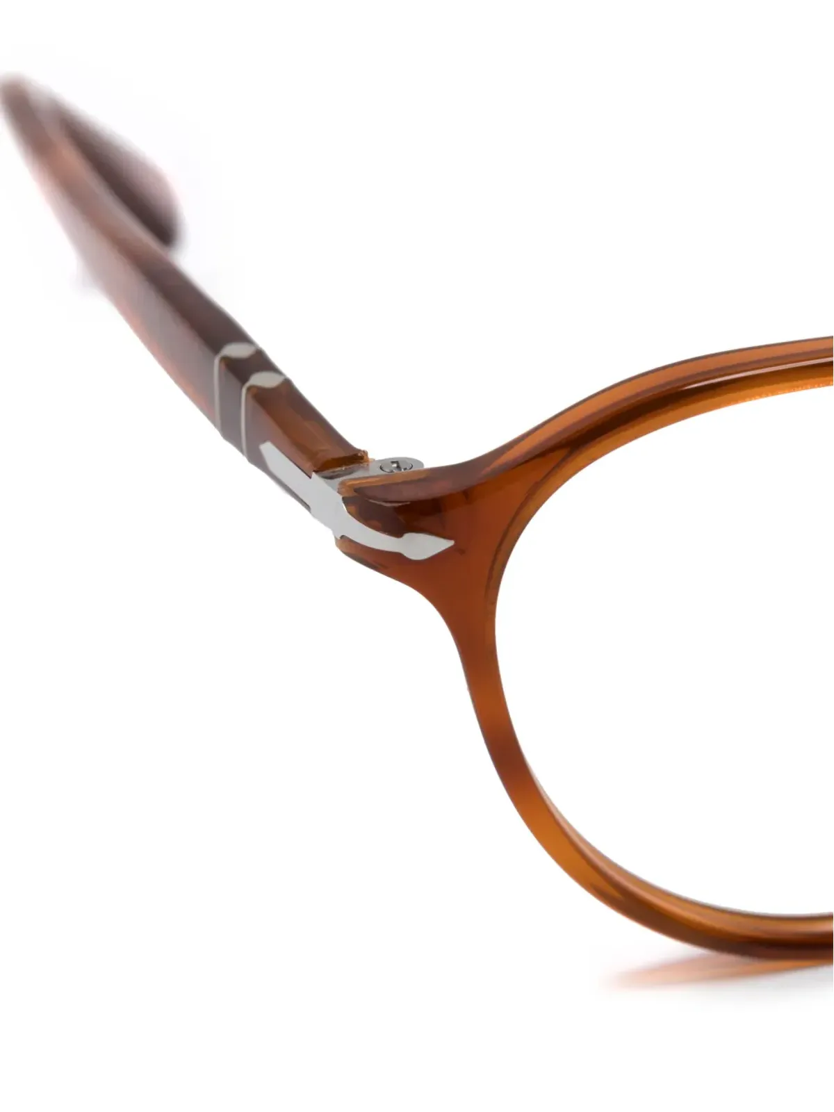 Persol べっ甲調 丸形フレーム眼鏡 - ブラウン - 画像3