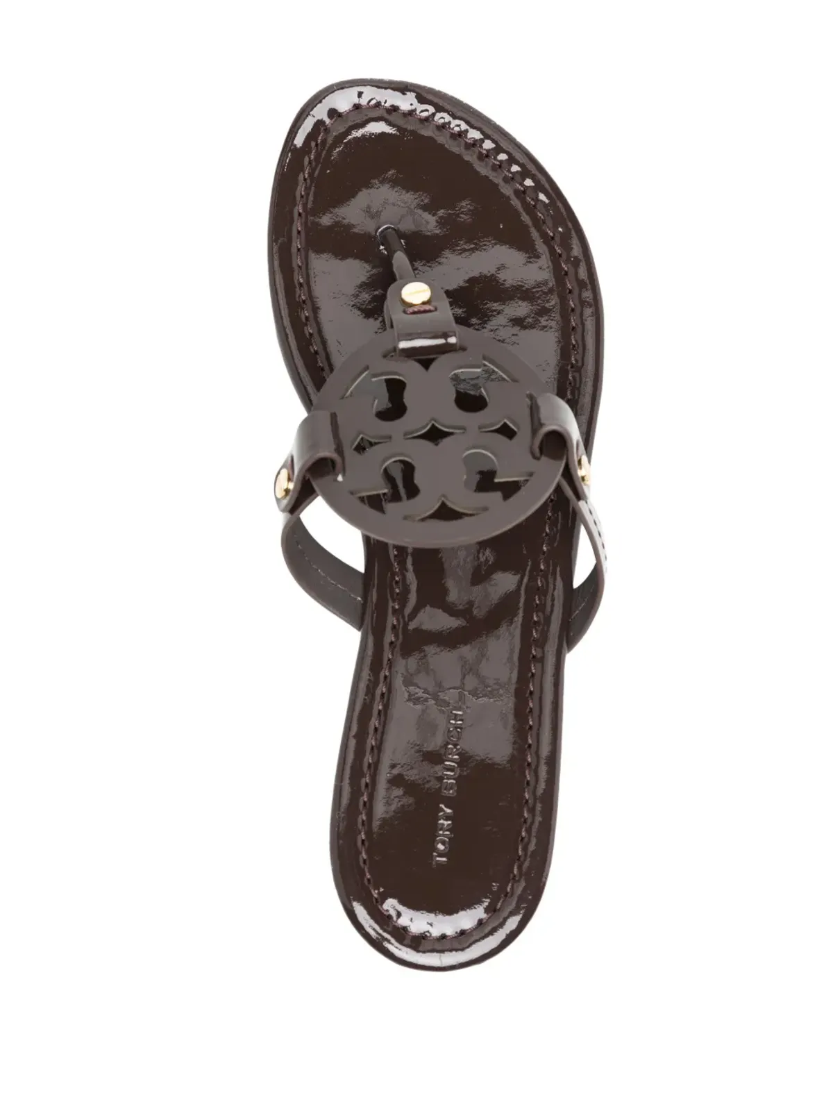 Tory Burch ミラー ロゴプレート レザーサンダル - 画像4
