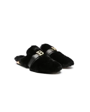 Balmain Kids ロゴプレートスリッパ - サムネイル1