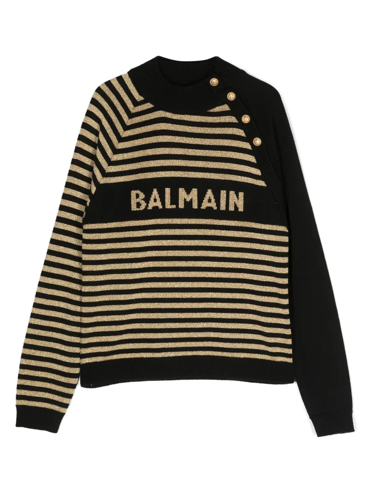 Balmain Kids ロゴプリント クルーネック ジャンパー - ブラック - 画像1
