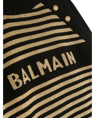 Balmain Kids ロゴプリント クルーネック ジャンパー - ブラック - サムネイル3