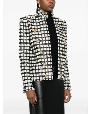 Balmain ボタン装飾 チェックジャケット - サムネイル3