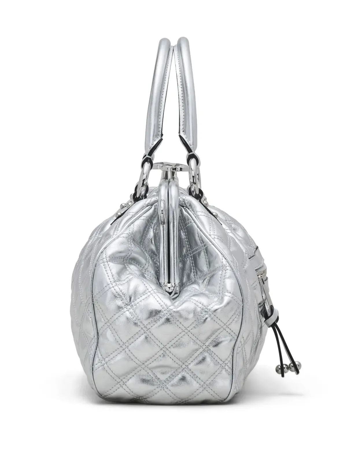 Marc Jacobs Re-Edition Quilted Metallic Leather Stam bag - Silver - 画像5