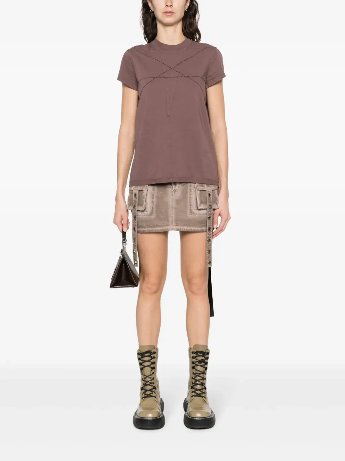 Rick Owens DRKSHDW トーンステッチ コットン Tシャツ - 画像2
