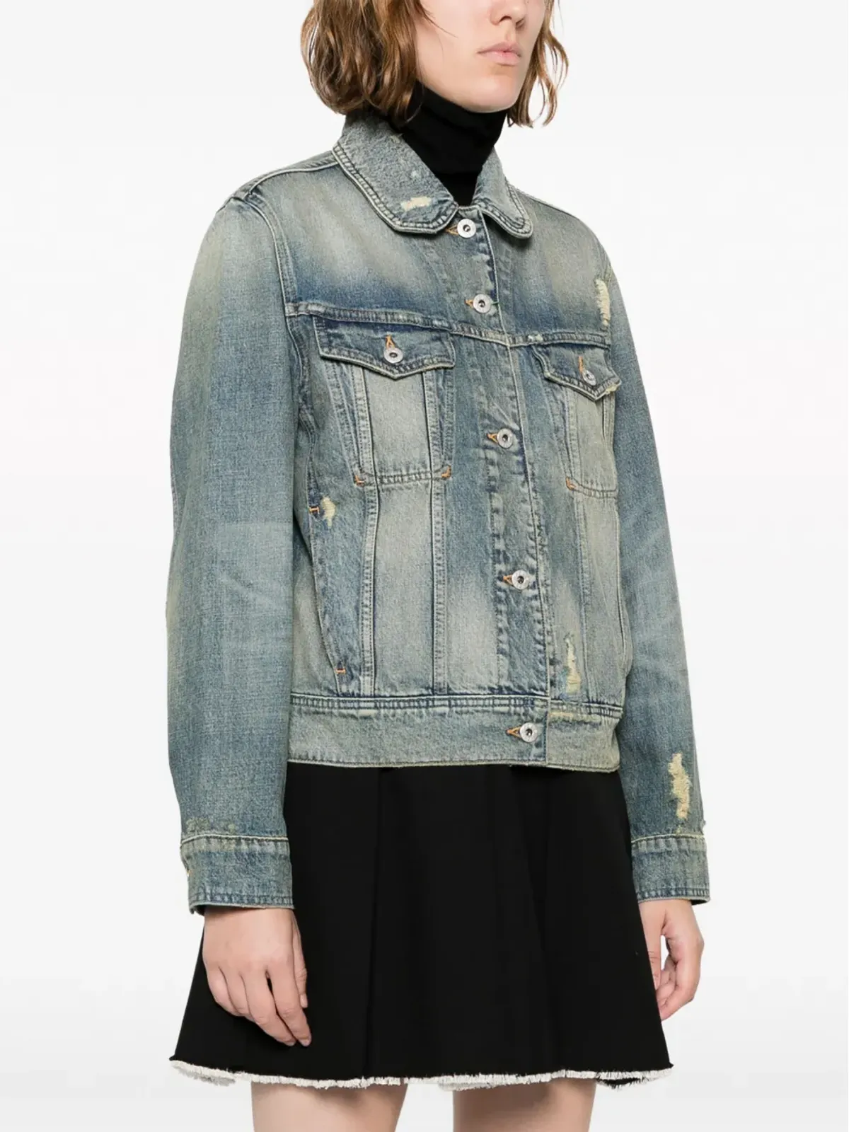 Kenzo ピーターパンカラーのダメージデニムジャケット - 画像3