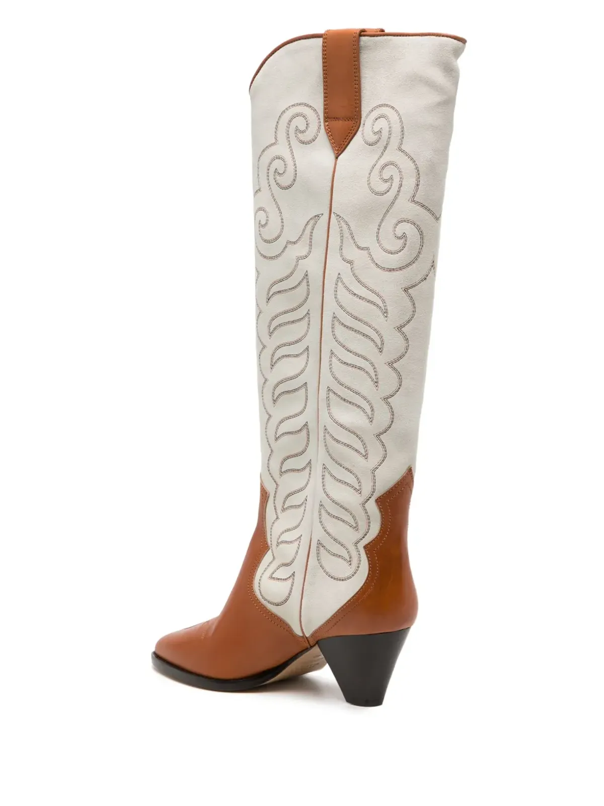 ISABEL MARANT Liela 60mm 刺繍入りレザーブーツ ブラウン - 画像3