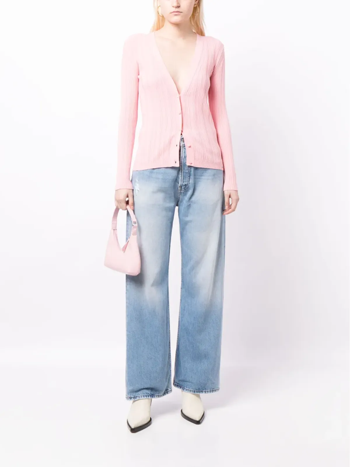 Sonia Rykiel ロゴ文字入りVネックカーディガン - 画像2