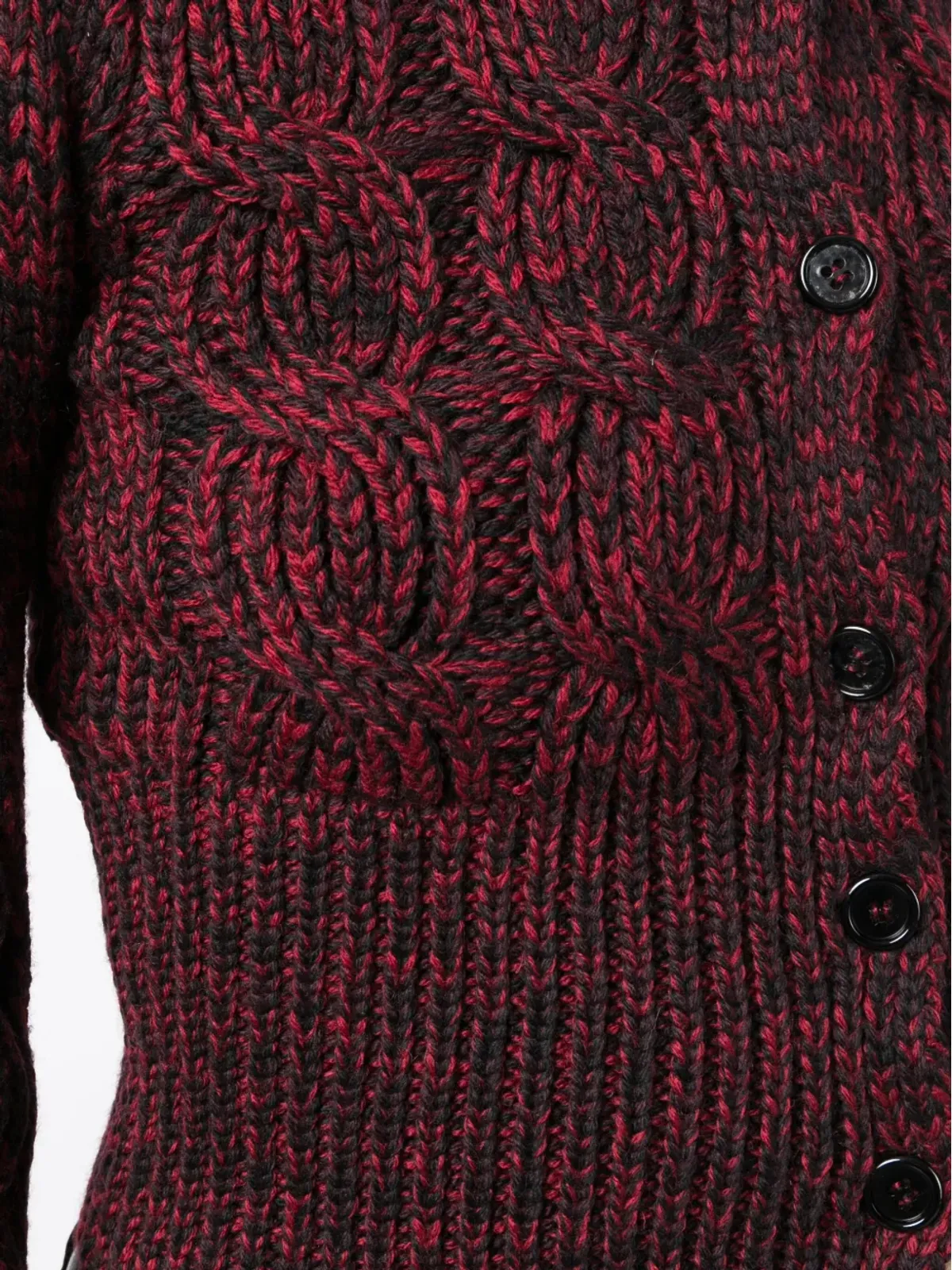 Prada ビンテージ ケーブルニット クロップドカーディガン - レッド - 画像5