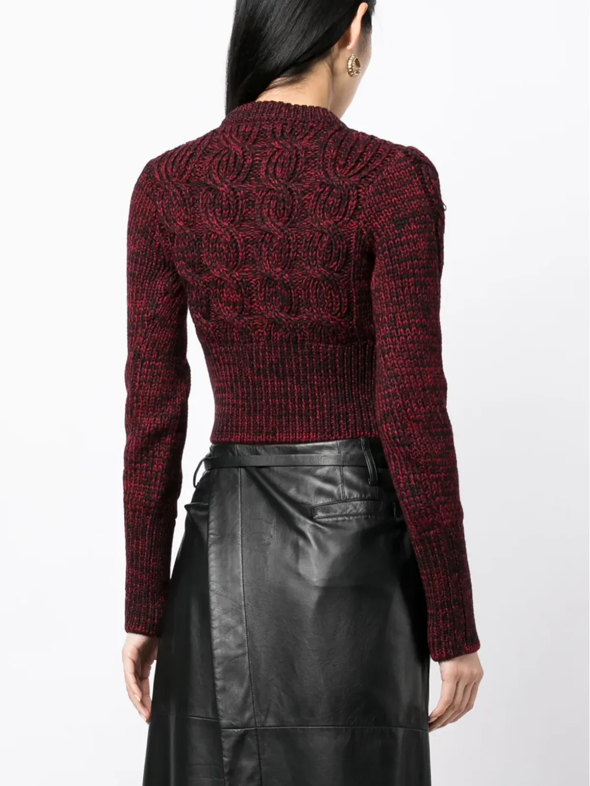 Prada ビンテージ ケーブルニット クロップドカーディガン - レッド - 画像4