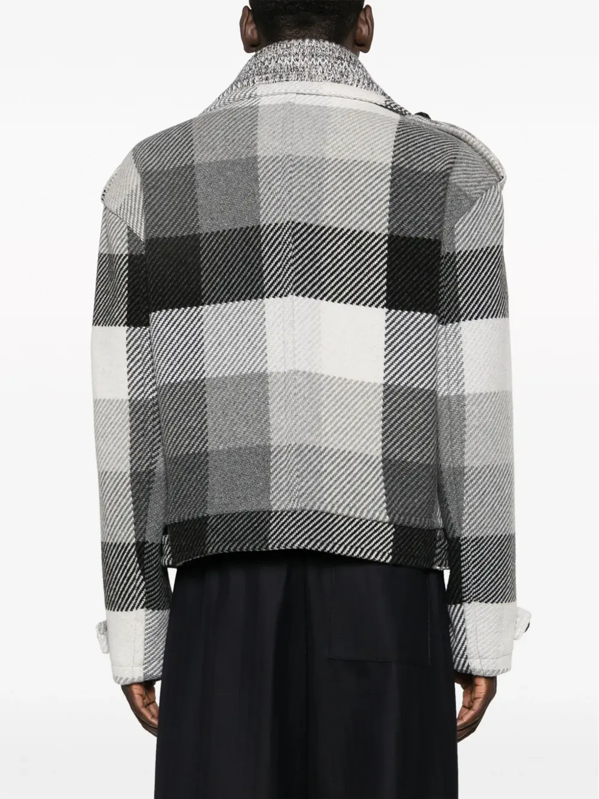 ETRO プラッドチェック柄 ボタンアップ ウール混ジャケット - ブラック - 画像4