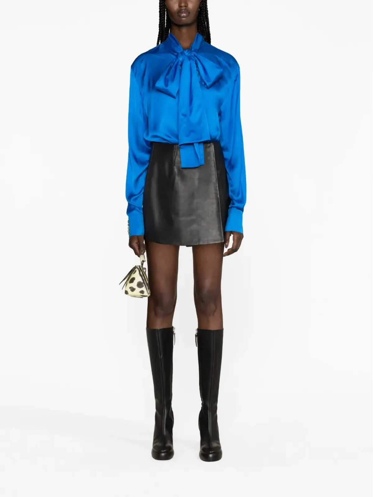 Balmain リボンネックのサテンブラウス - 画像2