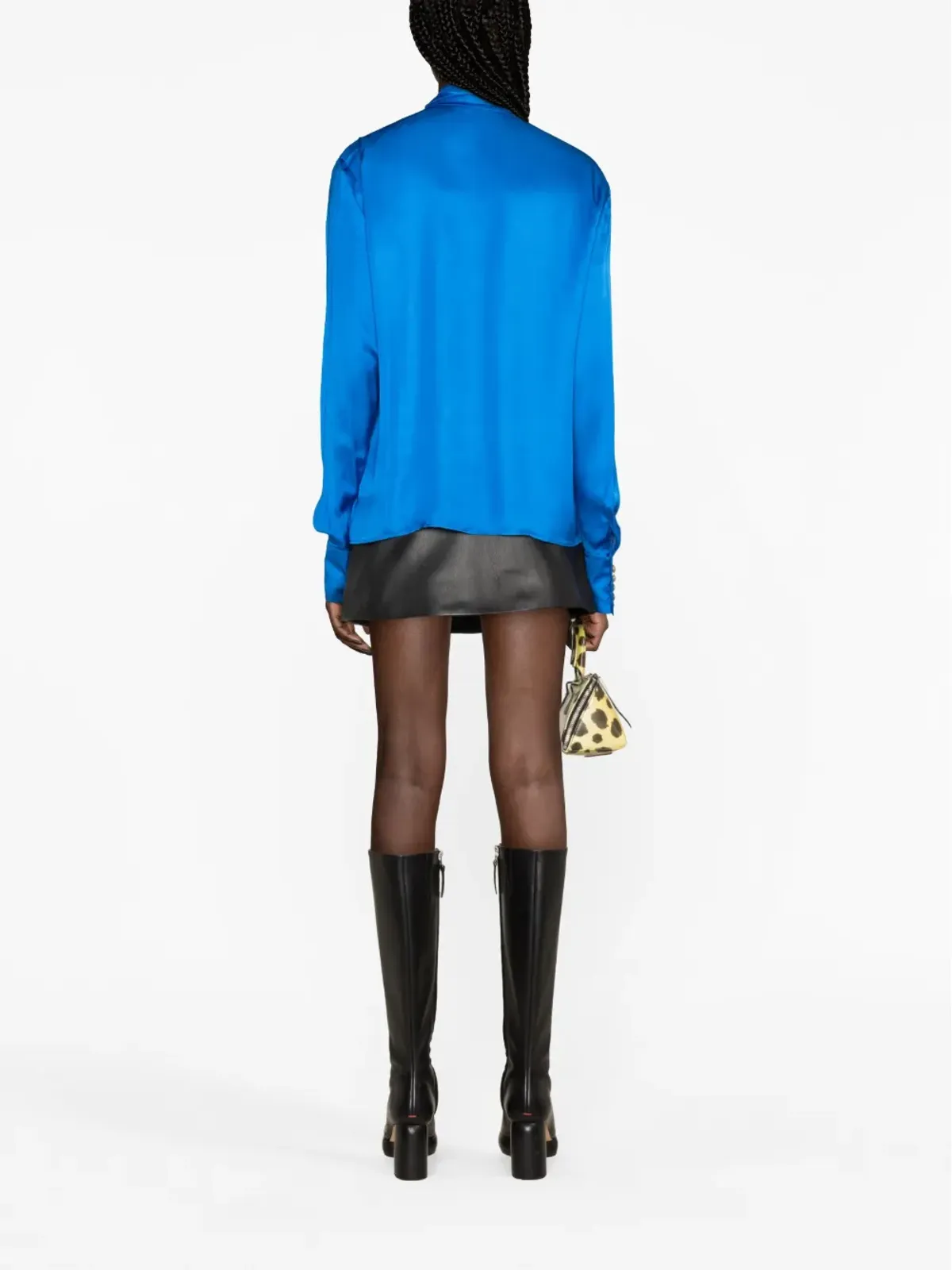 Balmain リボンネックのサテンブラウス - 画像3