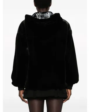 Emporio Armani ファー風リバーシブル フード付きジャケット - ブラック - サムネイル4