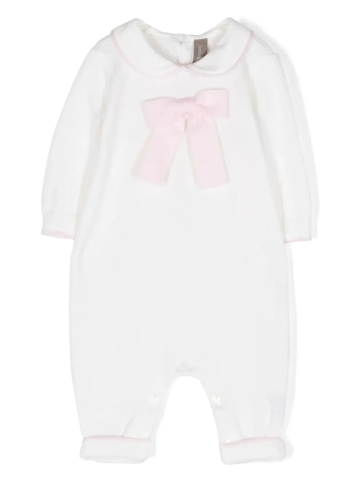 Little Bear リボンディテール付きニットロンパース - 画像1