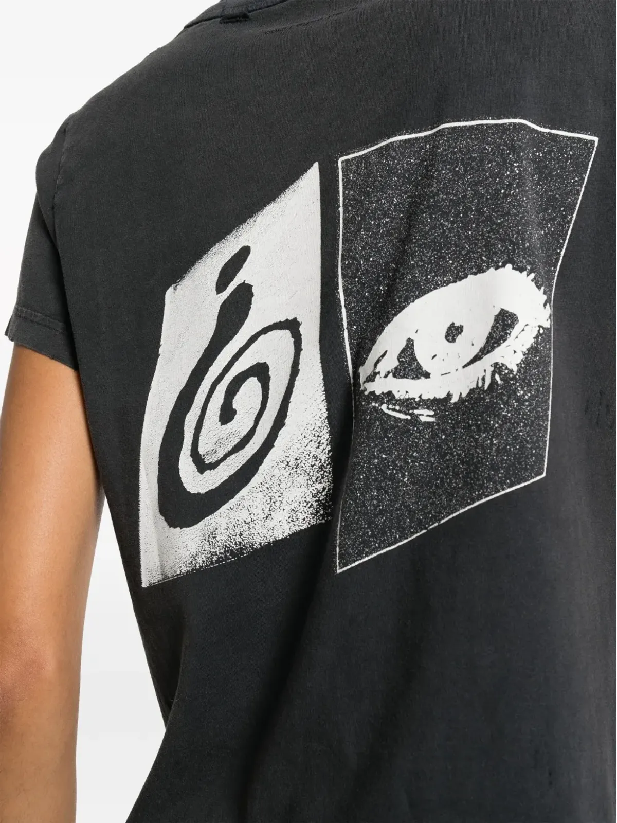 Courrèges レジスタンス ダメージ加工コットンTシャツ - グレー - 画像5
