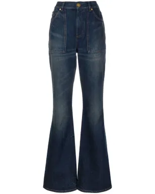 Balmain ハイライズフレアジーンズ - ブルー - サムネイル1