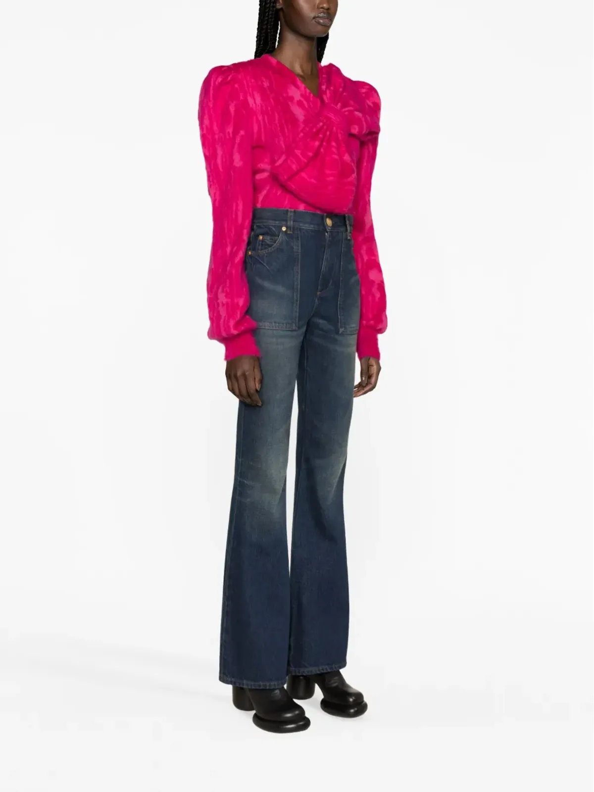 Balmain ハイライズフレアジーンズ - ブルー - 画像3