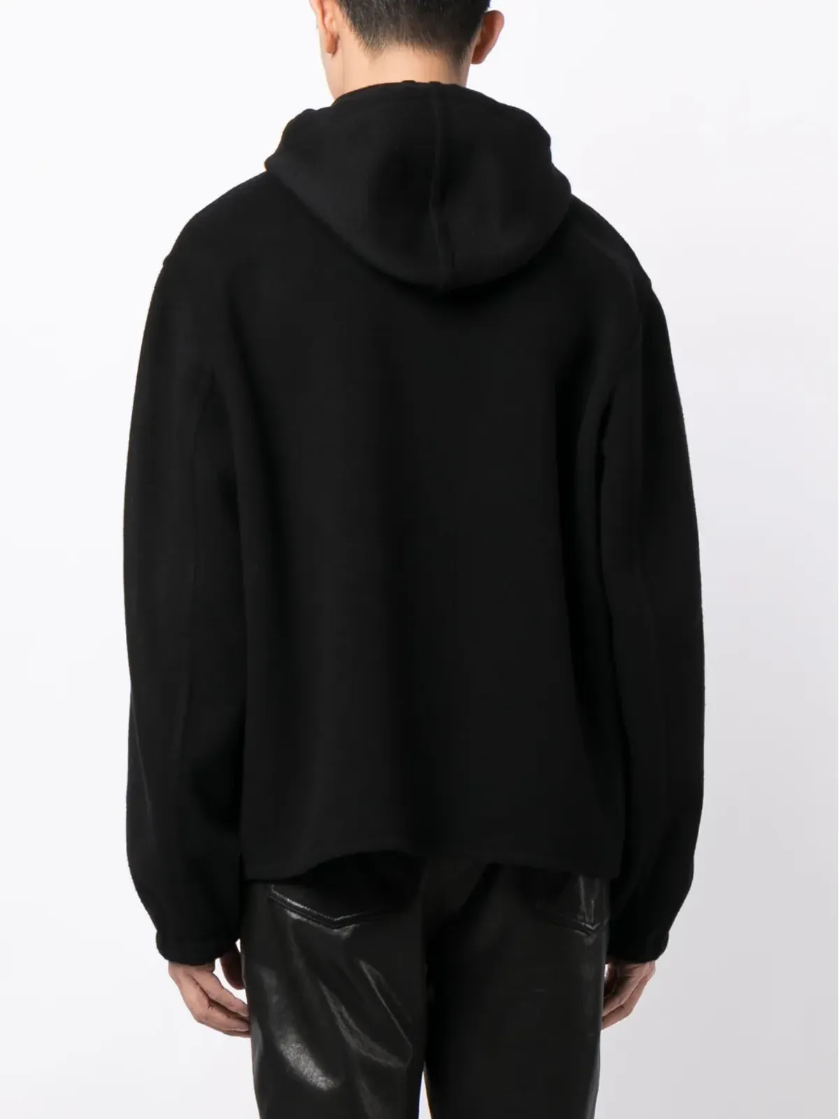 Givenchy ジップフロント ウール混紡 フーディ ブラック - 画像4