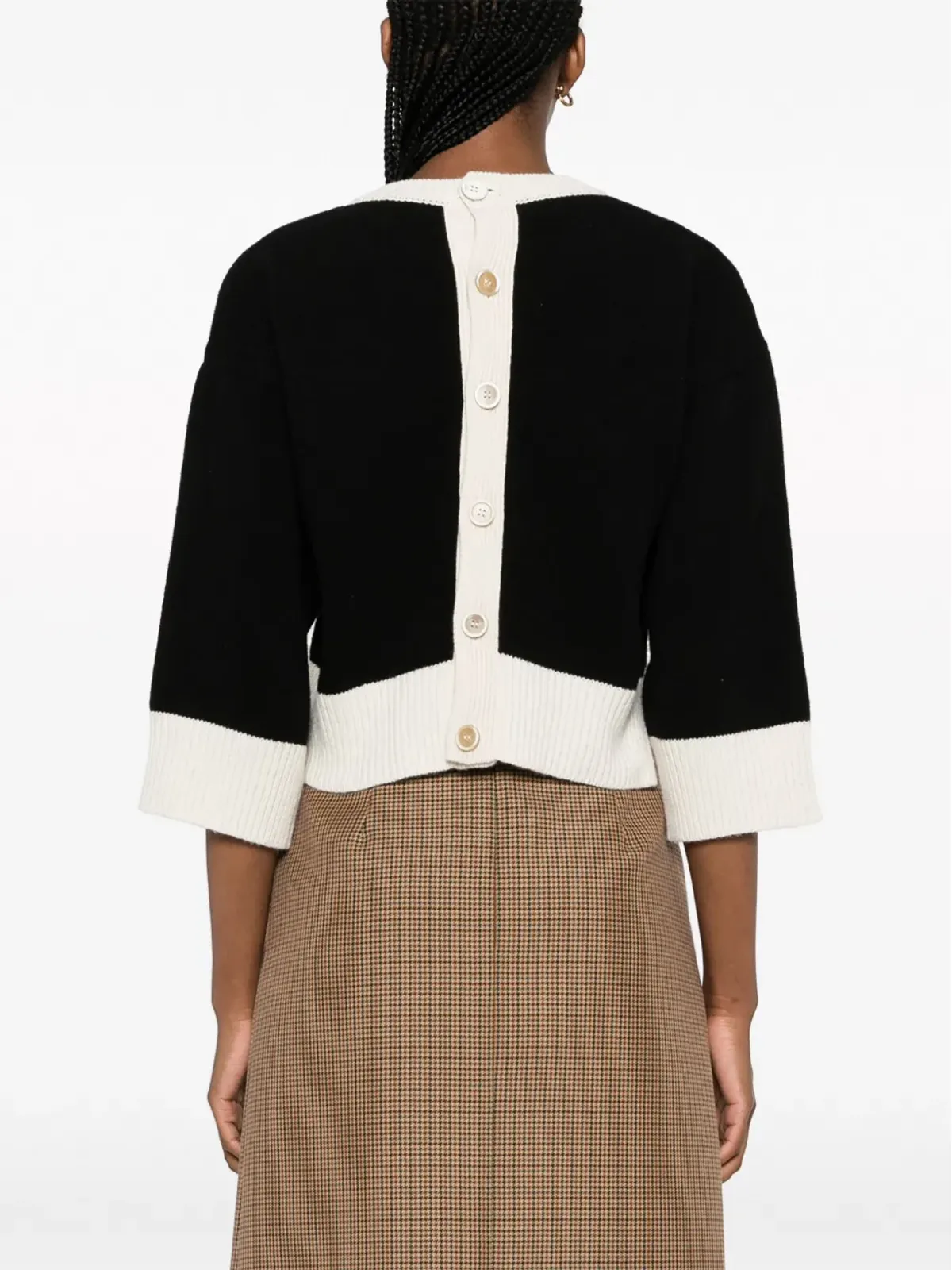 Marni ロゴ入りインターシャ クロップドセーター - 画像4