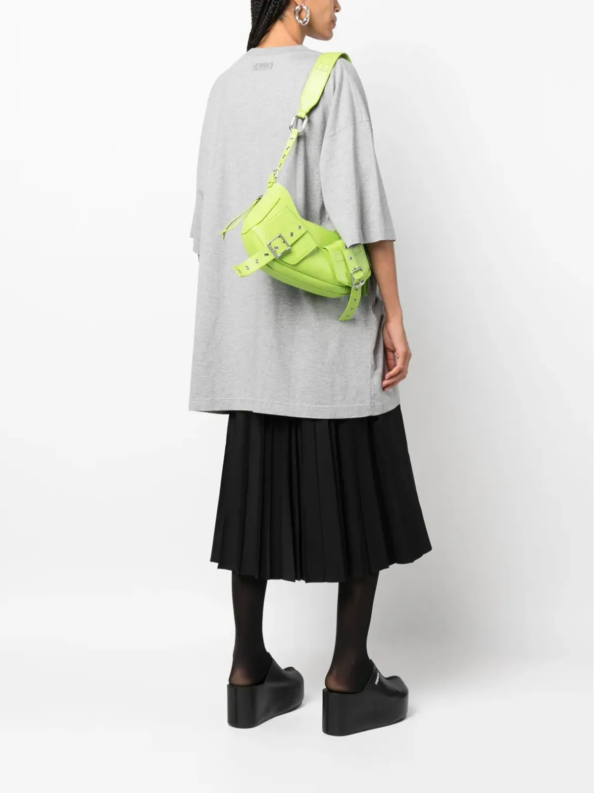 BIASIA Y2Kエンボスショルダーバッグ グリーン - 画像2
